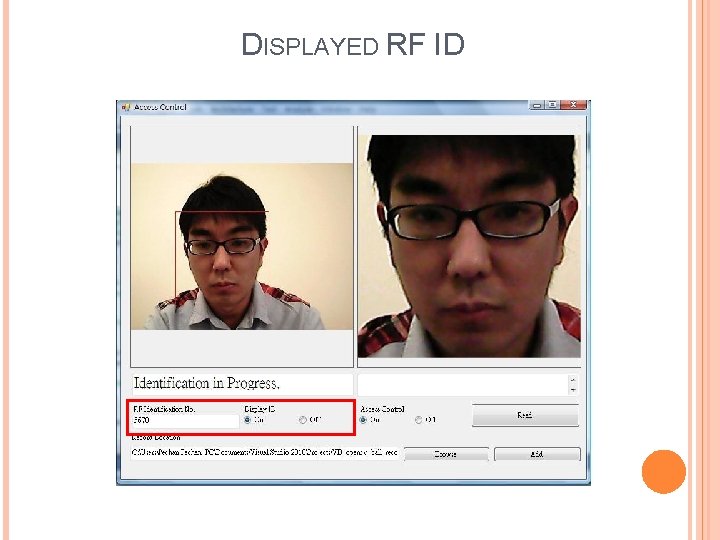 DISPLAYED RF ID 