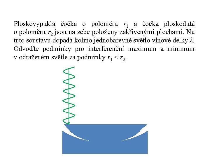 Ploskovypuklá čočka o poloměru r 1 a čočka ploskodutá o poloměru r 2 jsou