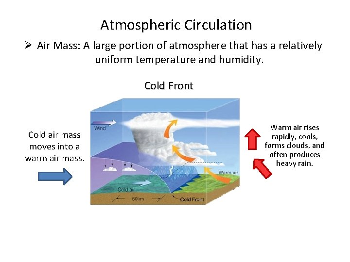 Atmospheric Circulation Ø Air Mass: A large portion of atmosphere that has a relatively