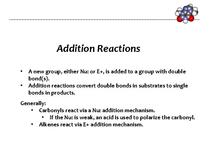 Basic Addition Reaction Example Animated Mechanisms of Basic Reactions Substitution reactions SN