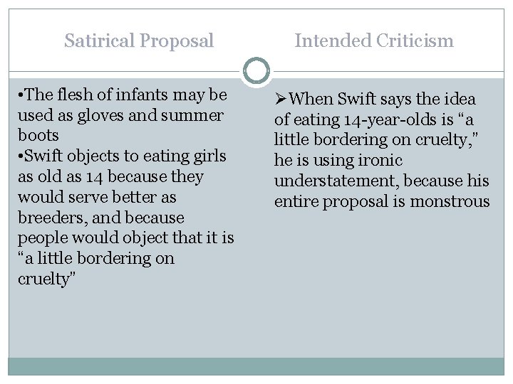 Satirical Proposal • The flesh of infants may be used as gloves and summer Satirical Proposal • The flesh of infants may be used as gloves and summer