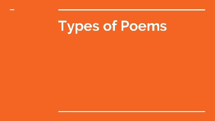 Types of Poems 