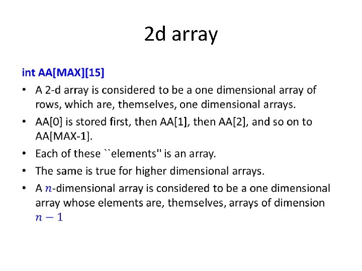 2 d array • 