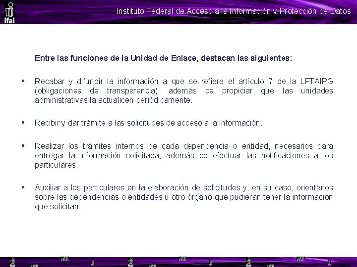 Instituto Federal de Acceso a la Información y Protección de Datos Entre las funciones