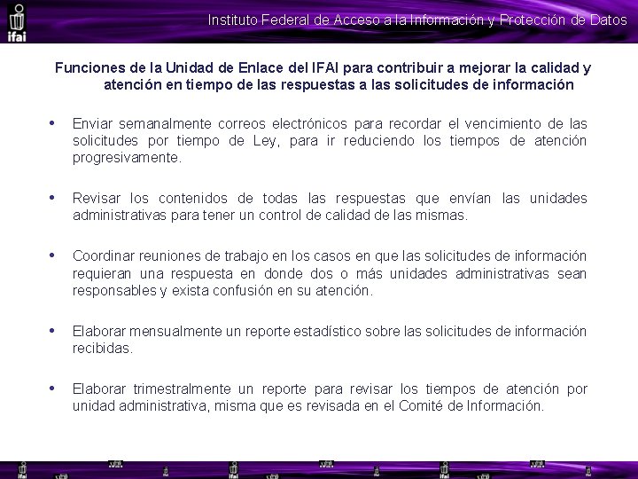 Instituto Federal de Acceso a la Información y Protección de Datos Funciones de la