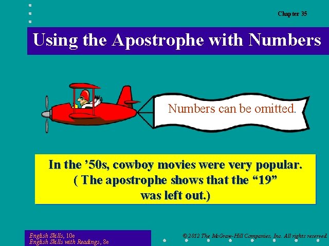 Chapter 35 Using the Apostrophe with Numbers can be omitted. In the ’ 50