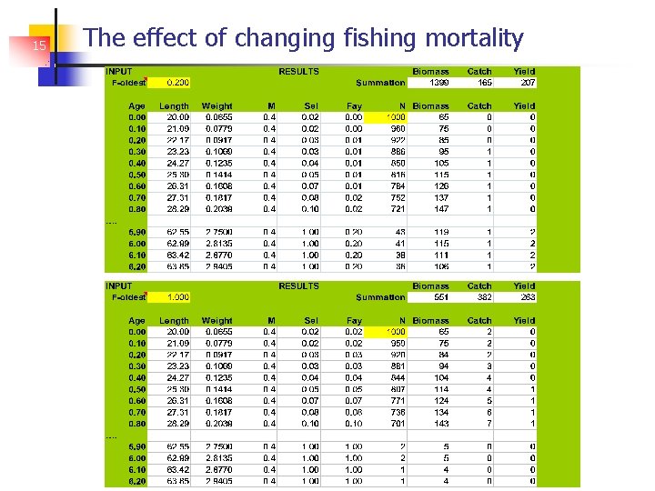 15 The effect of changing fishing mortality 