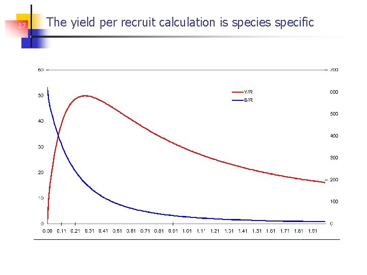 17 The yield per recruit calculation is species specific 