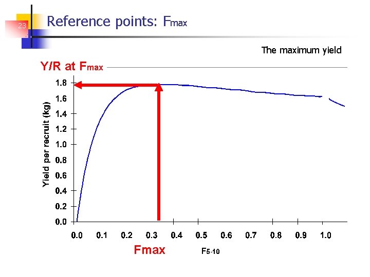 23 Reference points: Fmax The maximum yield Y/R at Fmax 