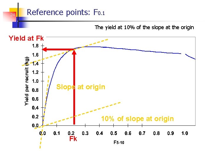 24 Reference points: F 0. 1 The yield at 10% of the slope at