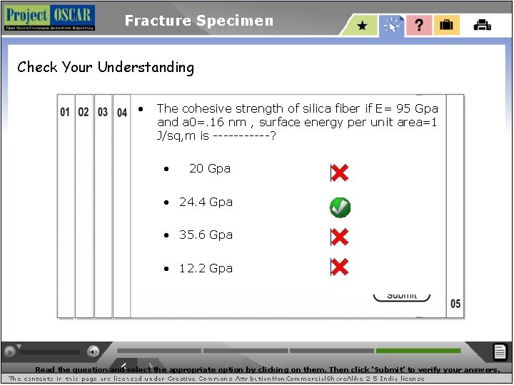 Fracture Specimen Check Your Understanding • The cohesive strength of silica fiber if E=