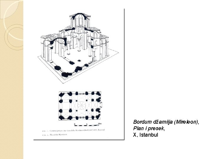 Bordum džamiija (Mireleon), Plan i presek, X, Istanbul 