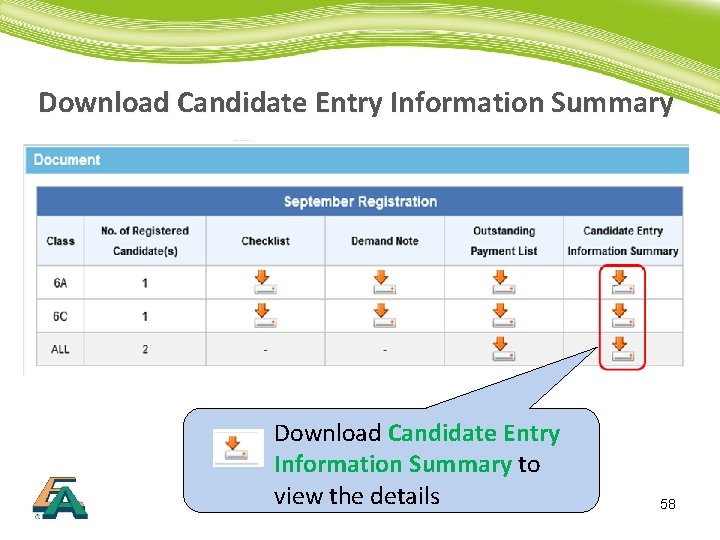 Download Candidate Entry Information Summary to view the details 58 