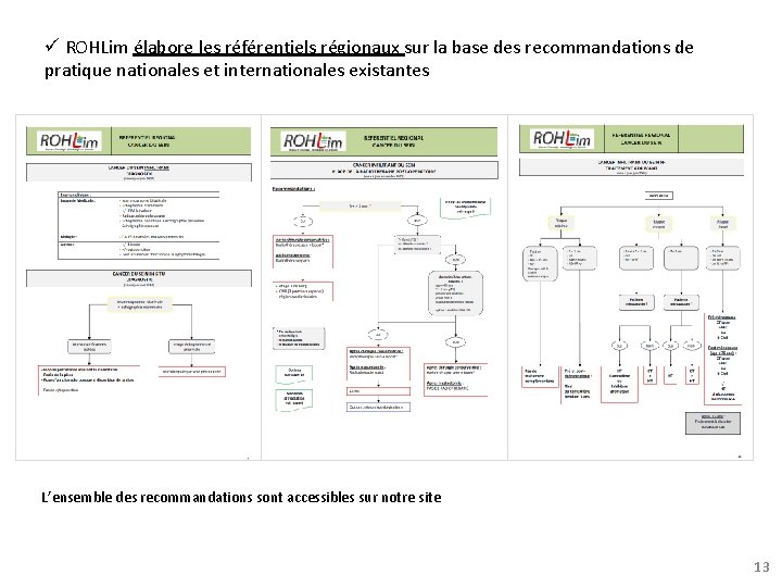  ROHLim élabore les référentiels régionaux sur la base des recommandations de pratique nationales