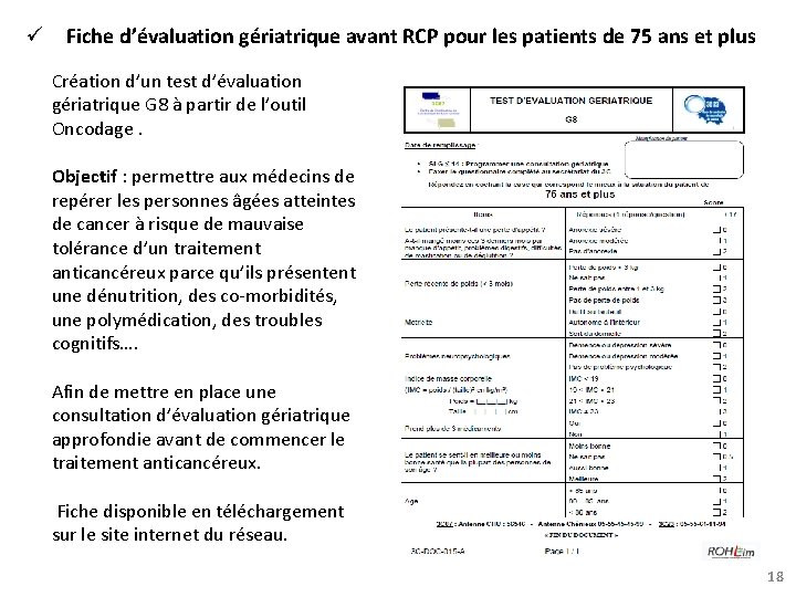  Fiche d’évaluation gériatrique avant RCP pour les patients de 75 ans et plus