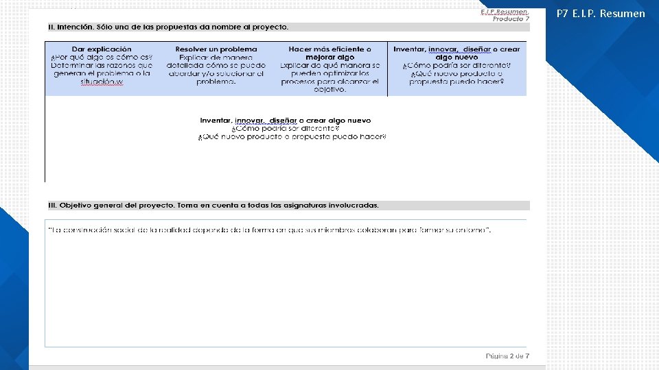 P 7 E. I. P. Resumen 