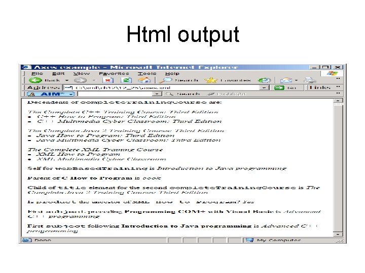 Html output 