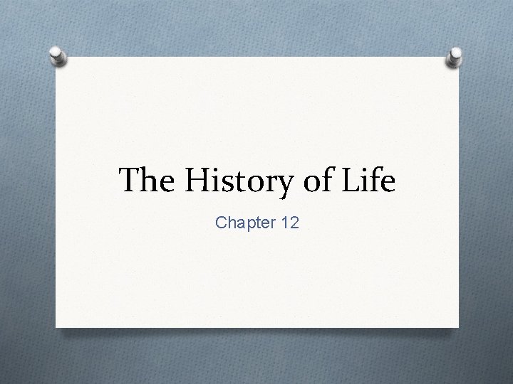The History of Life Chapter 12 Terms O