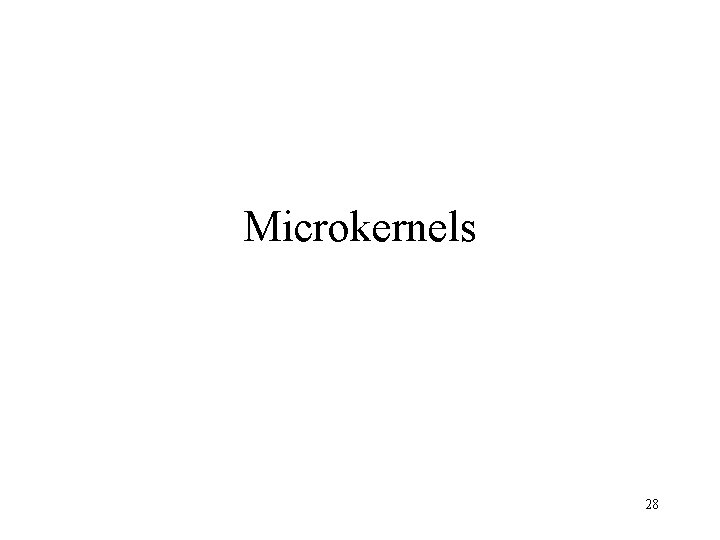 Microkernels 28 