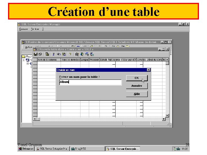 Création d’une table Yonel Grusson 39 