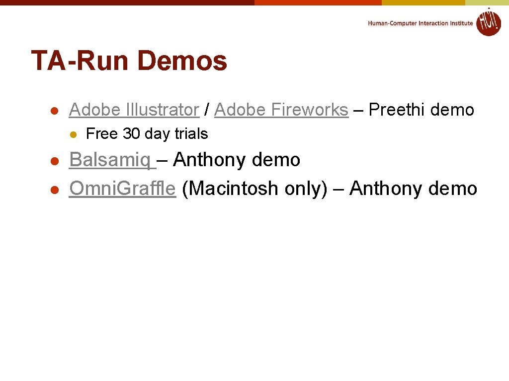 TA-Run Demos l Adobe Illustrator / Adobe Fireworks – Preethi demo l l l