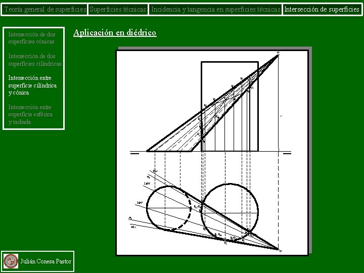 Teoría general de superficies Superficies técnicas Incidencia y tangencia en superficies técnicas Intersección de