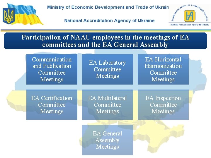 Participation of NAAU employees in the meetings of EA committees and the EA General