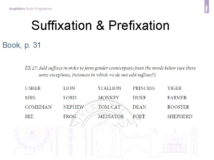 Anglistics Study Programme Suffixation & Prefixation Book, p. 31 