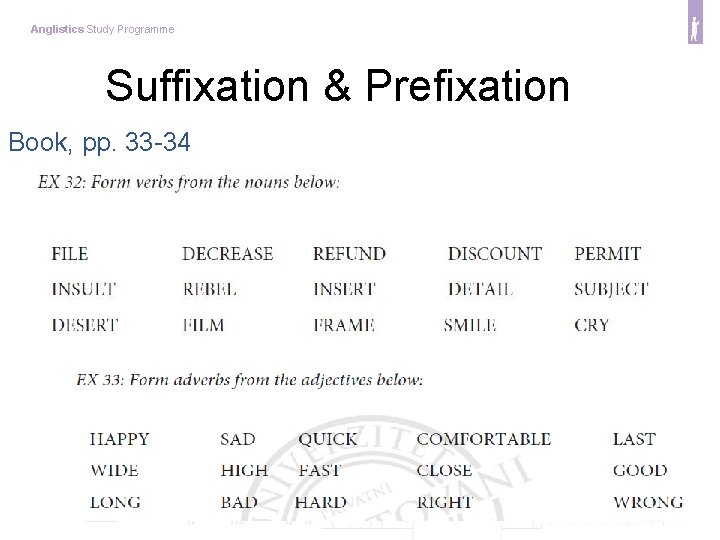 Anglistics Study Programme Suffixation & Prefixation Book, pp. 33 -34 