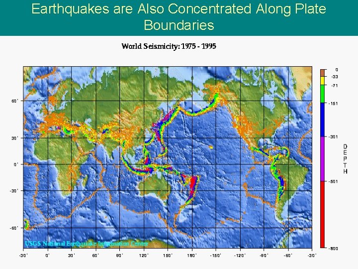 Earthquakes are Also Concentrated Along Plate Boundaries 