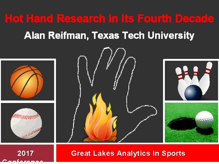 Hot Hand Research in Its Fourth Decade Alan Reifman, Texas Tech University 2017 Great
