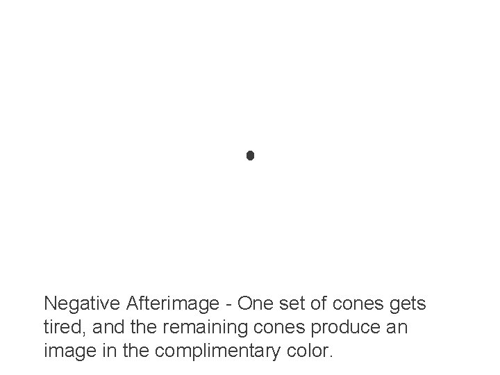 Negative Afterimage - One set of cones gets tired, and the remaining cones produce