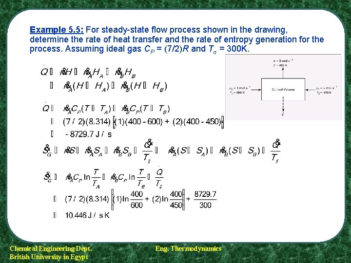 Example 5. 5: For steady-state flow process shown in the drawing, determine the rate Example 5. 5: For steady-state flow process shown in the drawing, determine the rate