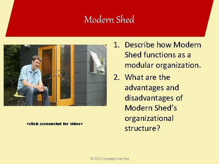 Modern Shed <click screenshot for video> 1. Describe how Modern Shed functions as a