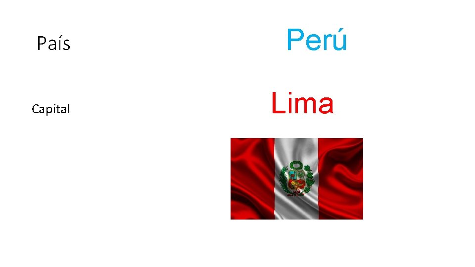 País Capital Perú Lima 