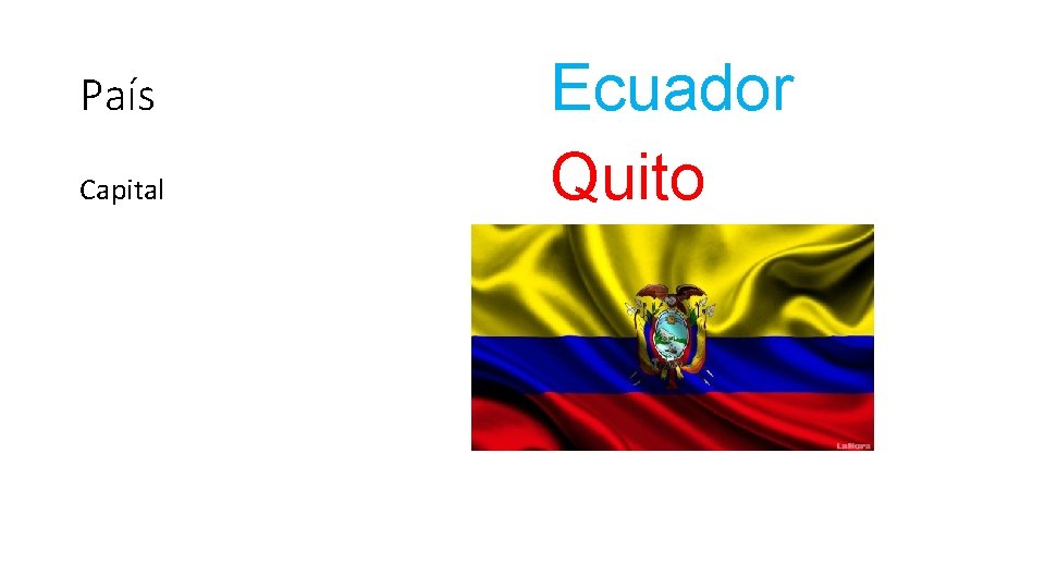 País Capital Ecuador Quito 