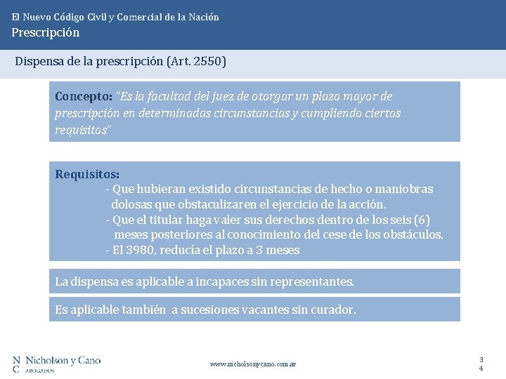 El Nuevo Código Civil y Comercial de la Nación Prescripción Dispensa de la prescripción