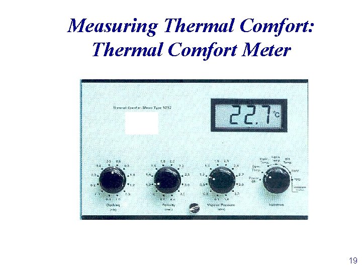 Measuring Thermal Comfort: Thermal Comfort Meter 19 