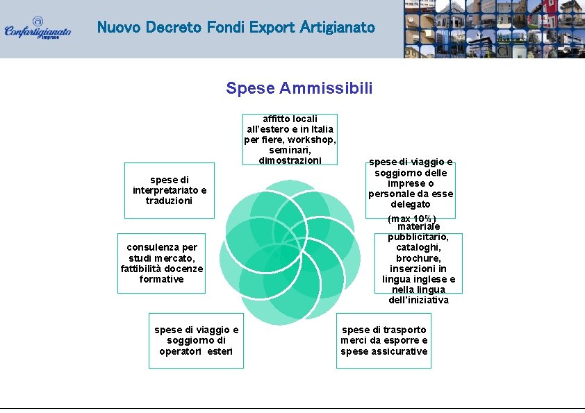 Nuovo Decreto Fondi Export Artigianato Spese Ammissibili affitto locali all’estero e in Italia per