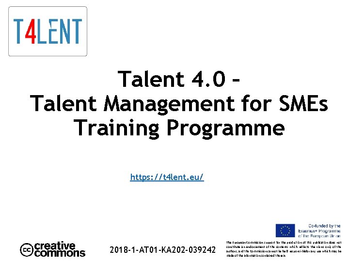 Talent 4. 0 – Talent Management for SMEs Training Programme https: //t 4 lent.