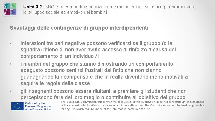 Unità 3. 2. GBG e peer reporting positivo come metodi basati sul gioco per