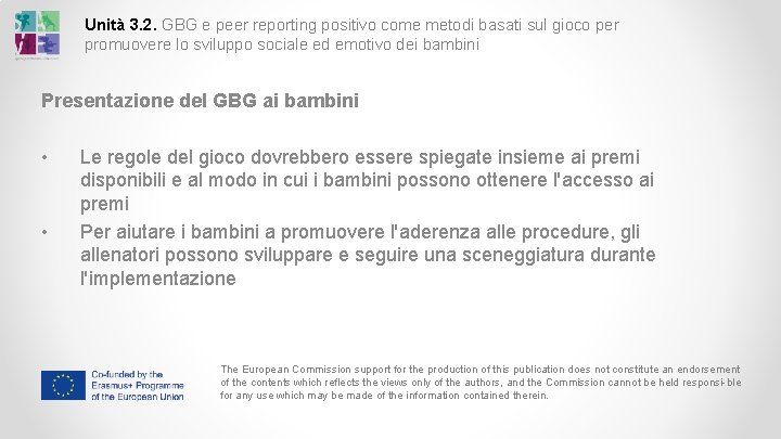 Unità 3. 2. GBG e peer reporting positivo come metodi basati sul gioco per