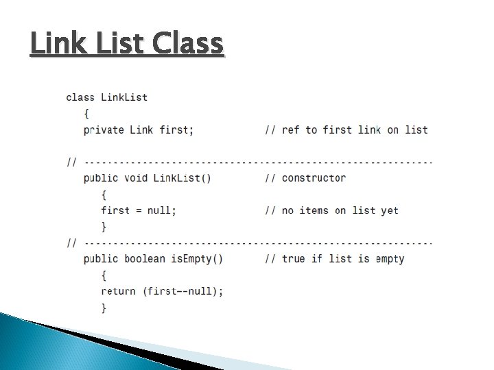 Link List Class 