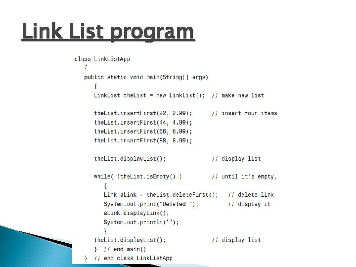 Link List program 