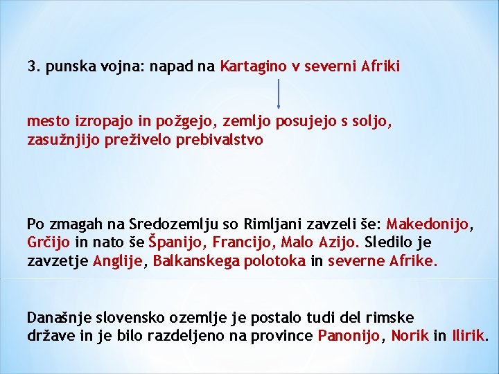 3. punska vojna: napad na Kartagino v severni Afriki mesto izropajo in požgejo, zemljo