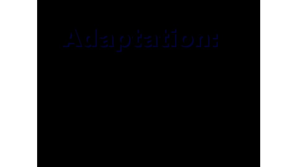 Adaptation: body parts, body coverings, or behaviors that help an organism survive its environment