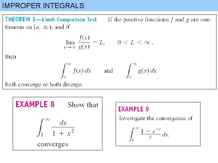 IMPROPER INTEGRALS 