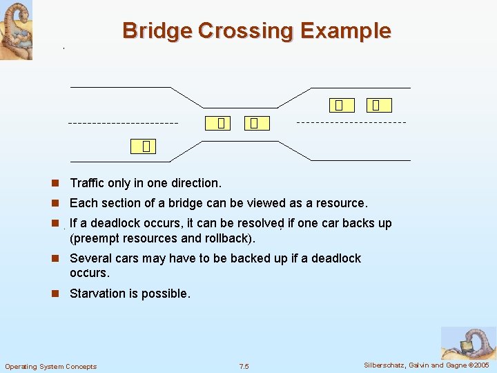 Bridge Crossing Example n Traffic only in one direction. n Each section of a