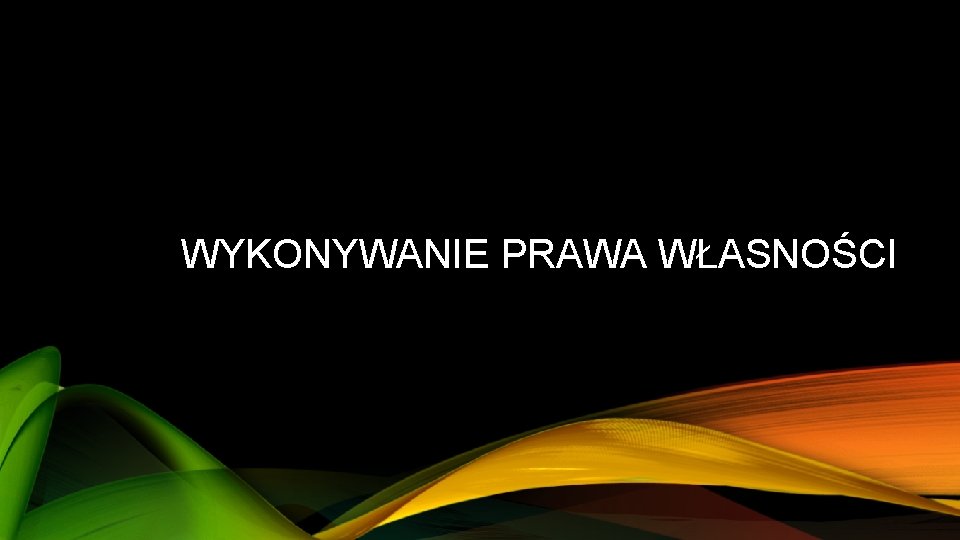 WYKONYWANIE PRAWA WŁASNOŚCI 