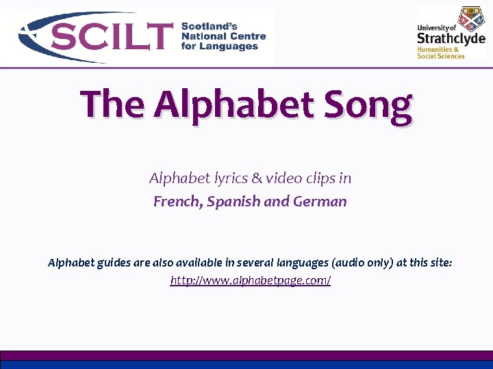 The Alphabet Song Alphabet lyrics & video clips in French, Spanish and German Alphabet